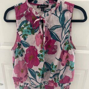 INC International Concepts Women's Multi Color Flower Sleeveless Shirt Top